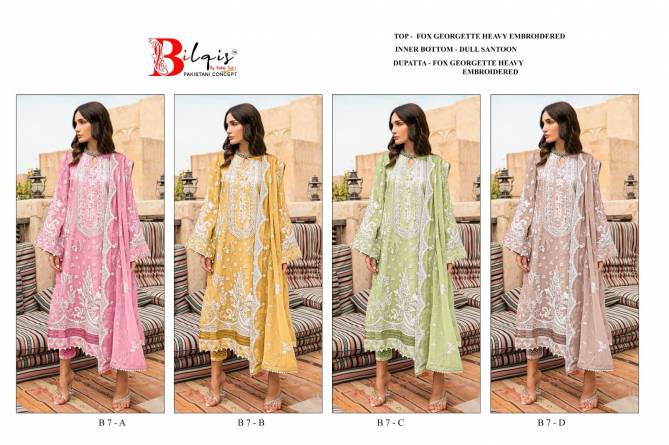 Bilqis B-07 A To D Georgette Pakistani Suits Wholesalers In Delhi
